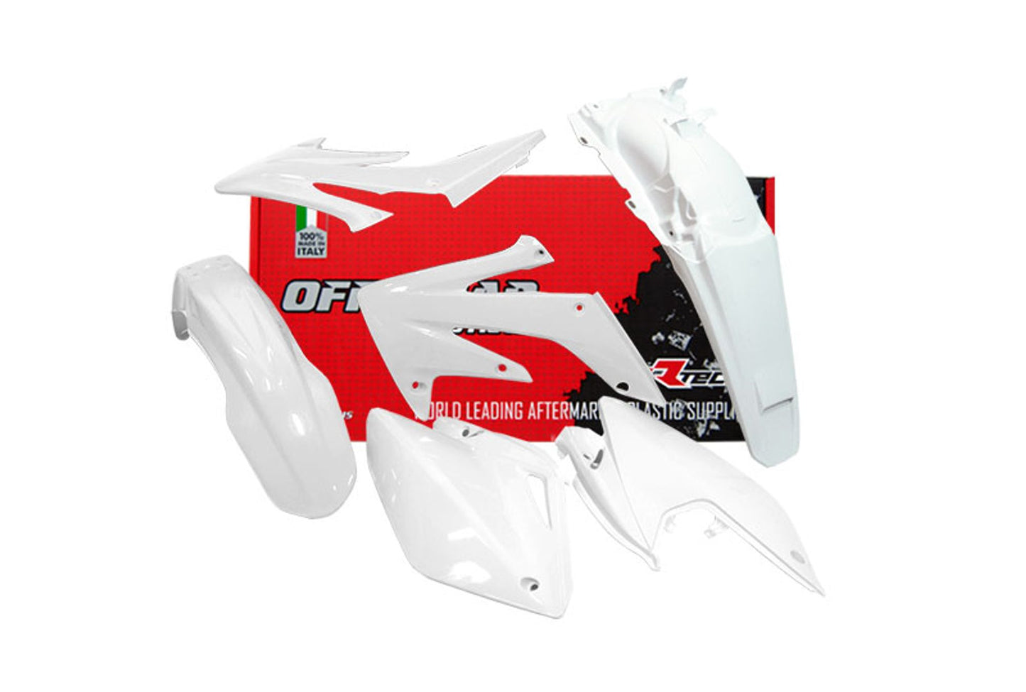 Kit Plastiche Racetech HONDA CRF 250 SENZA TABELLA ANTERIORE 2004-2019 Kit BIANCO
