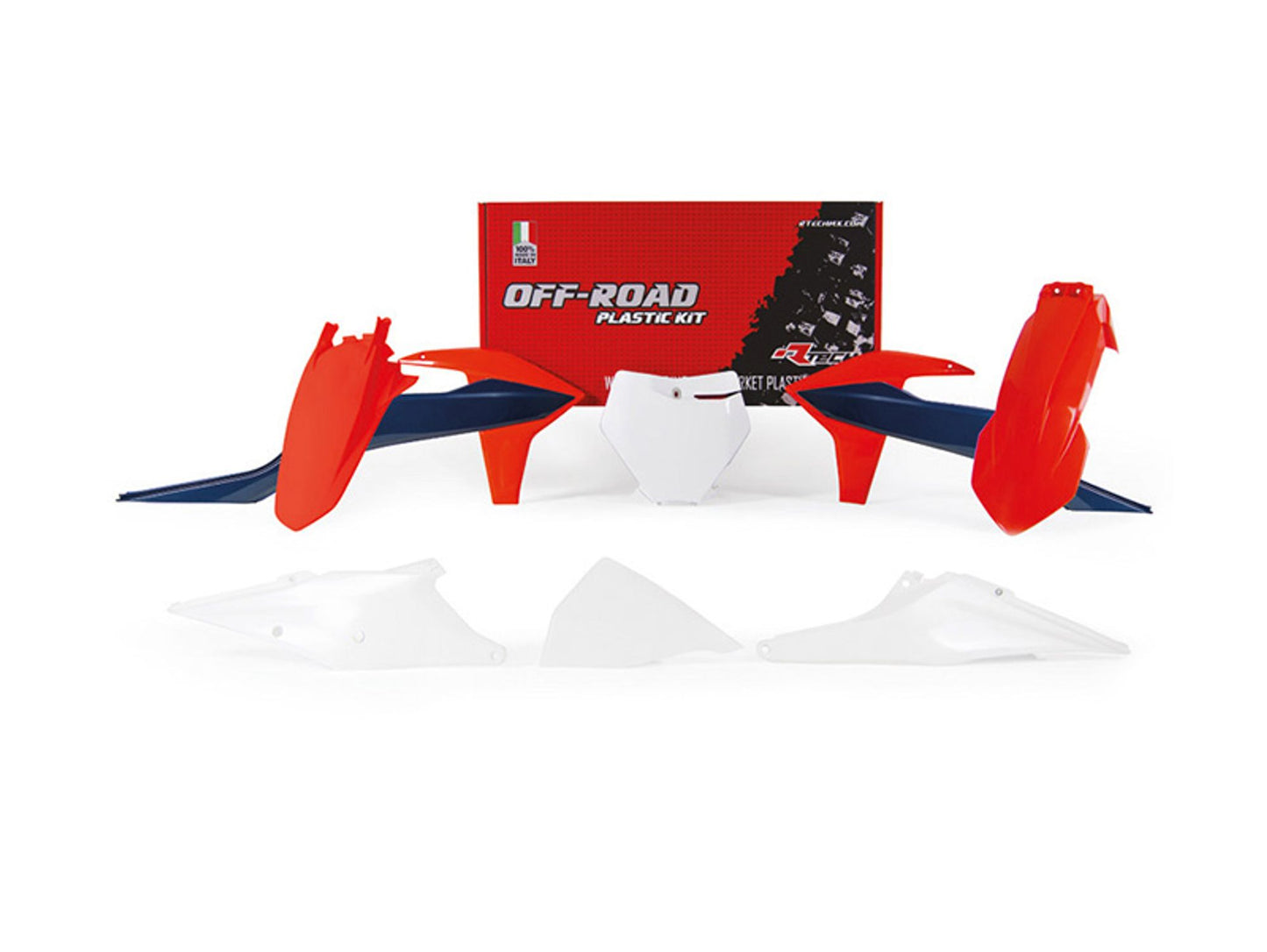 Kit Plastiche Racetech KTM 125/150/250/300/350/450 SENZA PARASTELI 2019-2022 Kit NERO-ARANCIONE KTM-NERO