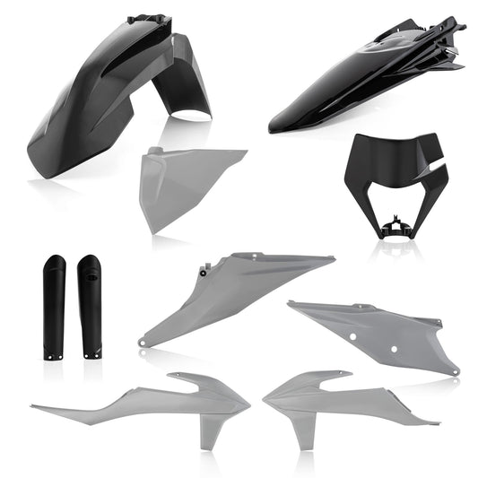 KIT PLASTICHE COMPLETO EXC/EXC-F 20 ACERBIS NERO/GRIGIO