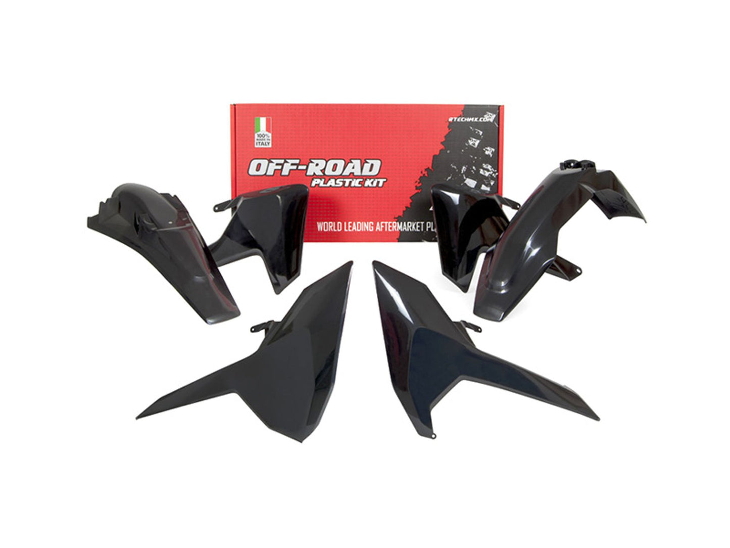 Kit Plastiche Racetech HUSQVARNA 250/300/350/450/501 SENZA TABELLA ANTERIORE 2017-2019 Kit NERO
