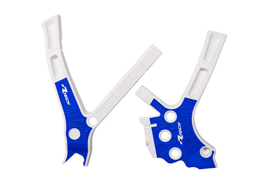 Racetech PROTEZIONE TELAIO BI-MATERIALE YAMAHA YZ 125/250 2005-2026 BIANCO - BLU YAMAHA