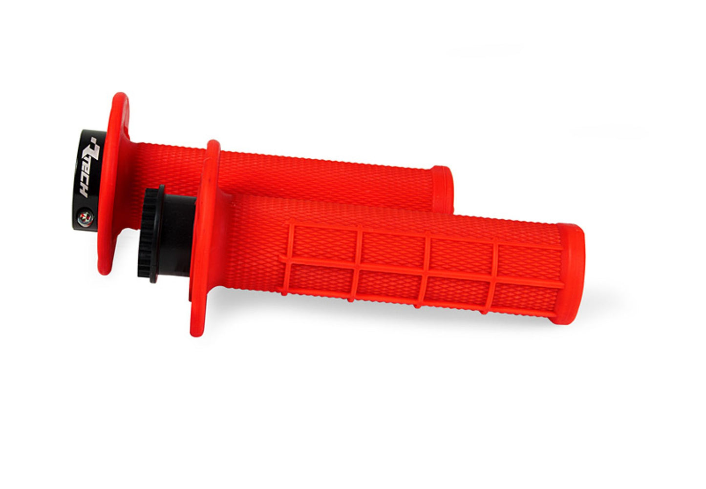 Racetech MANOPOLE R20 LOCK-ON BETA RR 125/200/250/300/350/390/430/480 - MODELLO HALF WAFFLE 2018-2024 ROSSO NEON