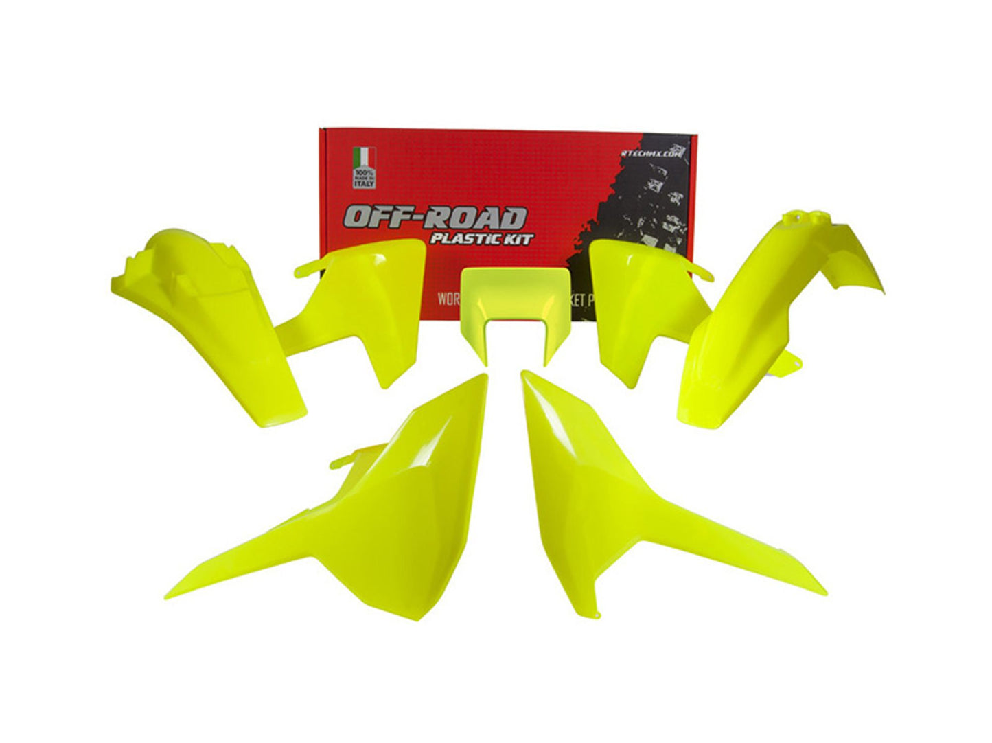 Kit Plastiche Racetech HUSQVARNA 250/300/350/450/501 SENZA PARASTELI 2017-2019 Kit GIALLO NEON