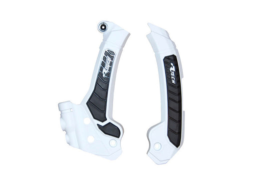 Racetech PROTEZIONE TELAIO BI-MATERIALE HUSQVARNA 125/150/250/300/350/450/501 2024-2026 BIANCO-NERO