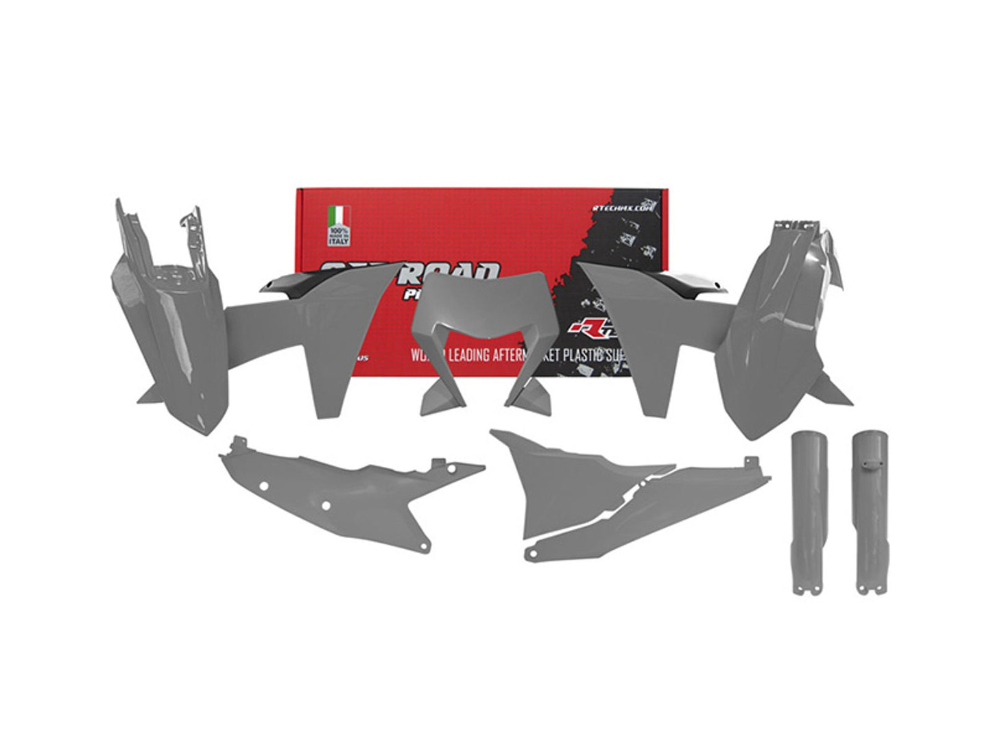 Kit Plastiche Racetech KTM 125/250/300/350/450/500 CON PARASTELI 2024-2025 Kit GRIGIO QUANTUM