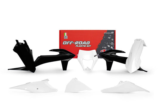 Kit Plastiche Racetech KTM 150/250/300/350/450/500 SENZA PARASTELI 2019-2023 Kit NERO-BIANCO