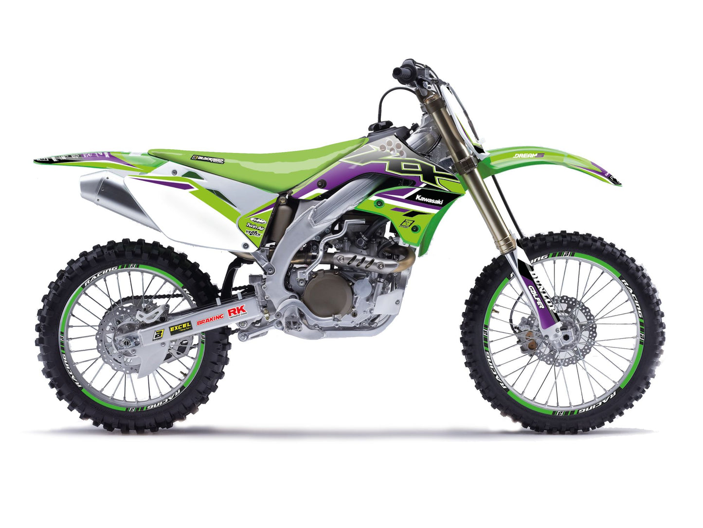 Kit Adesivi Dream 5 Chrome Blackbird Kawasaki KXF 450 2006-2008
