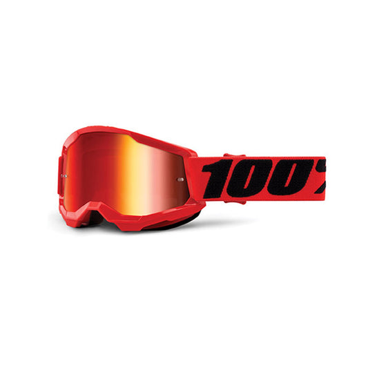 MASCHERA 100% STRATA 2 FMF RED - LENTE A SPECCHIO ROSSA