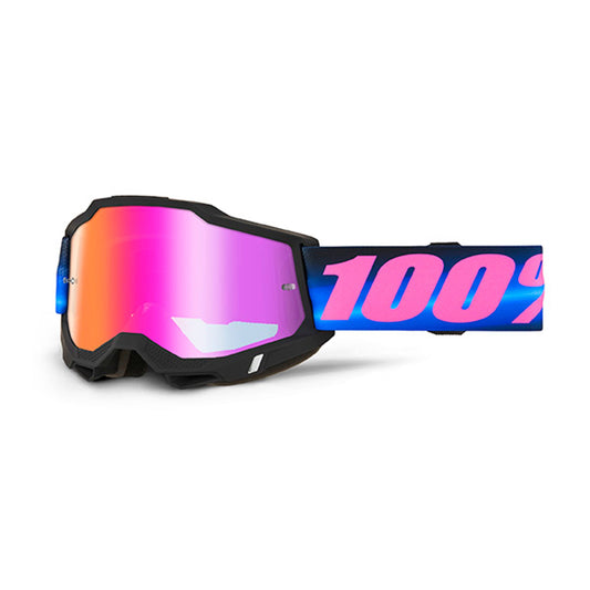 MASCHERA 100% ACCURI 2 SUPERDOME - LENTE A SPECCHIO ROSSA