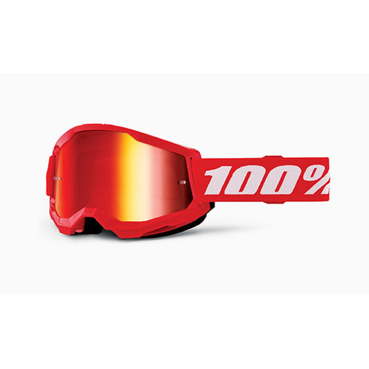 MASCHERA 100% STRATA 2 JUNIOR RED - LENTE A SPECCHIO ROSSA