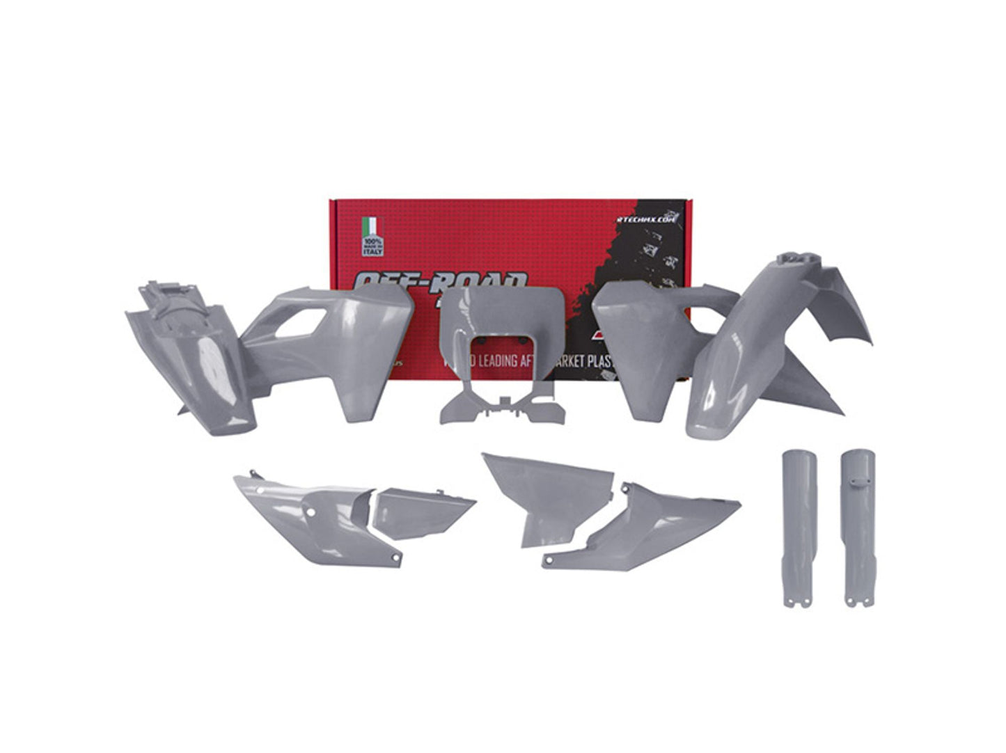 Kit Plastiche Racetech HUSQVARNA 150/250/300/350/450/501 CON PARASTELI 2024-2025 Kit GRIGIO QUANTUM