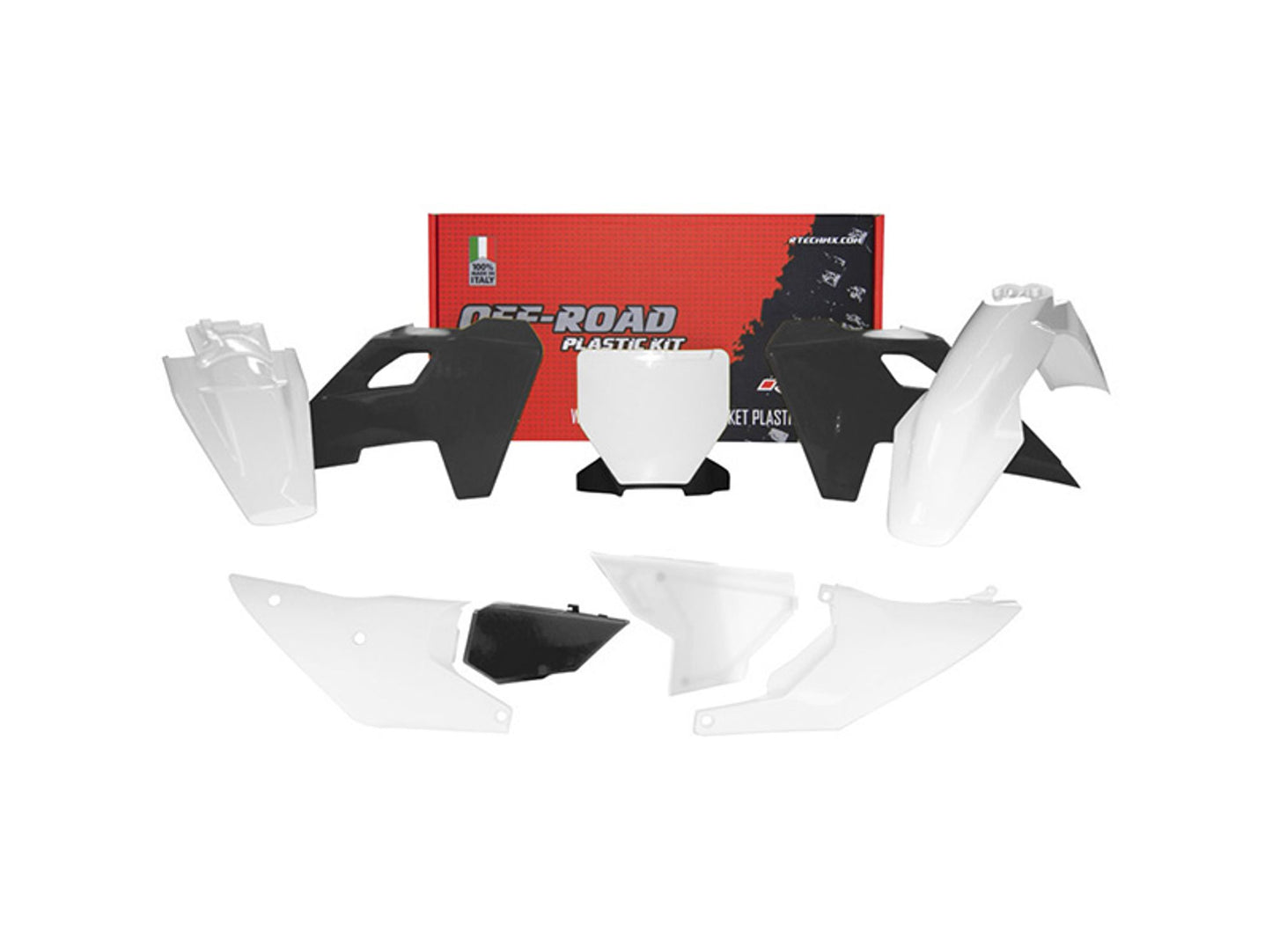 Kit Plastiche Racetech HUSQVARNA 125/250/300/350/450 2023-2024 Kit BIANCO-NERO