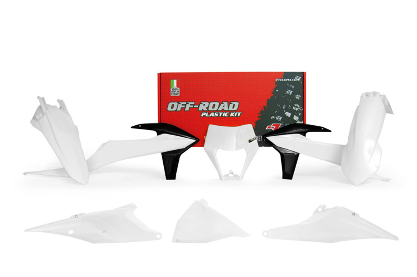 Kit Plastiche Racetech KTM 150/250/300/350/450/500 SENZA PARASTELI 2019-2023 Kit BIANCO-NERO