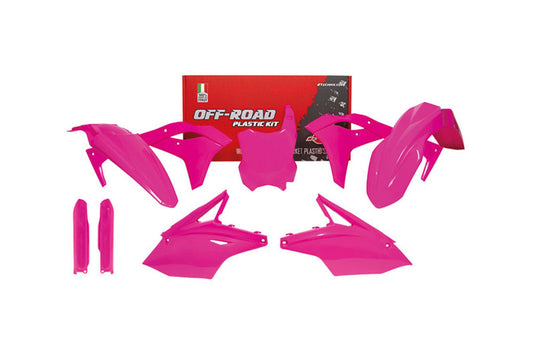 Kit Plastiche Racetech KAWASAKI KX 250 CON PARASTELI 2017-2020 Kit ROSA FLUO