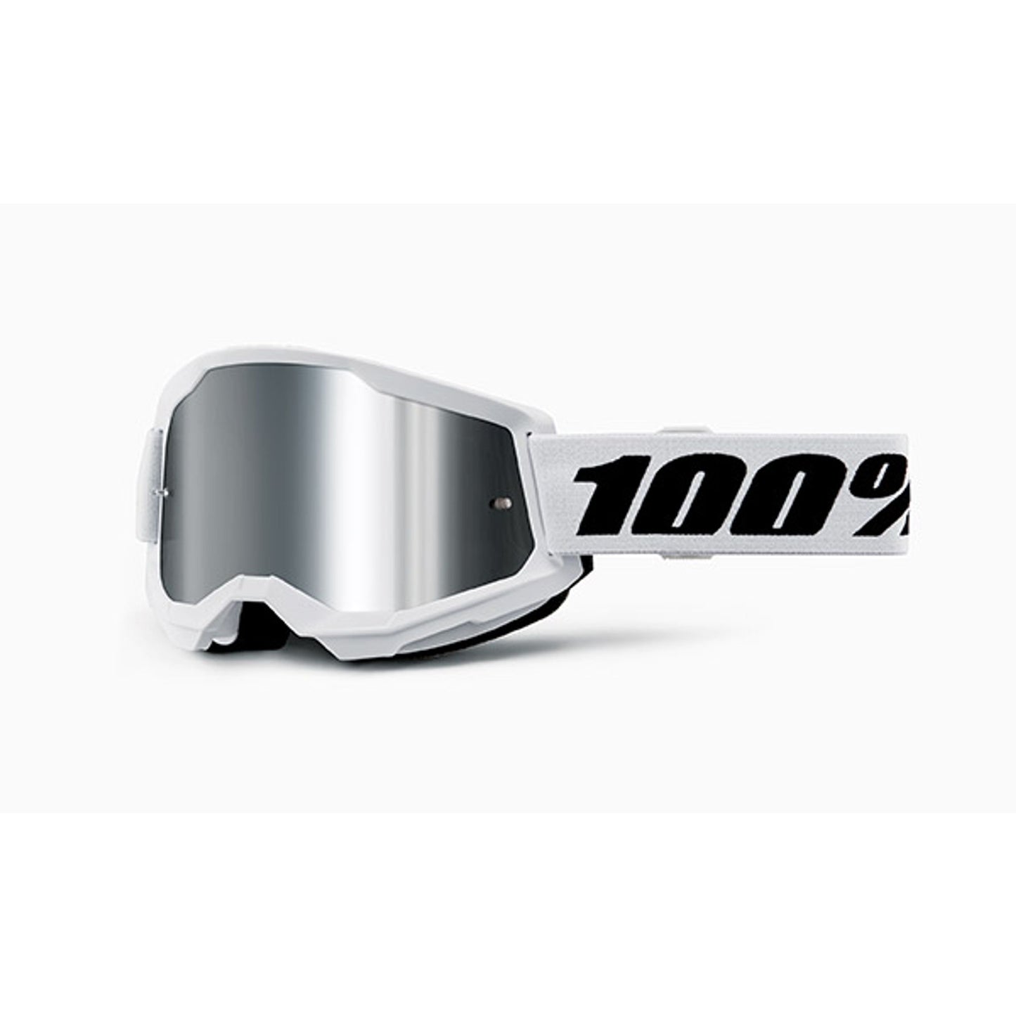 MASCHERA 100% STRATA 2 JUNIOR WHITE - LENTE A SPECCHIO ARGENTO