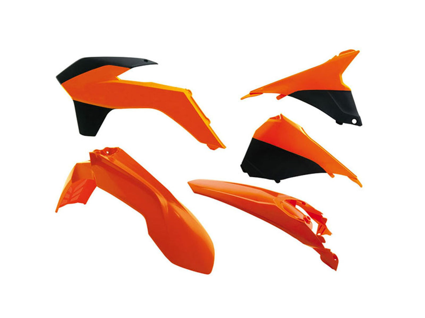 Kit Plastiche Racetech KTM 125/200/250/300/350/450/500 CON PARASTELI 2014-2016 Kit ARANCIONE KTM-NERO