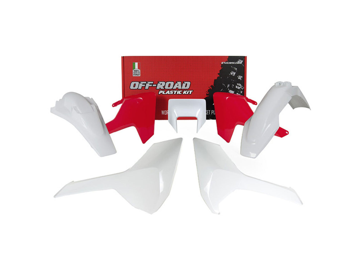 Kit Plastiche Racetech HUSQVARNA 250/300/350/450/501 SENZA PARASTELI 2017-2019 Kit ROSSO-BIANCO