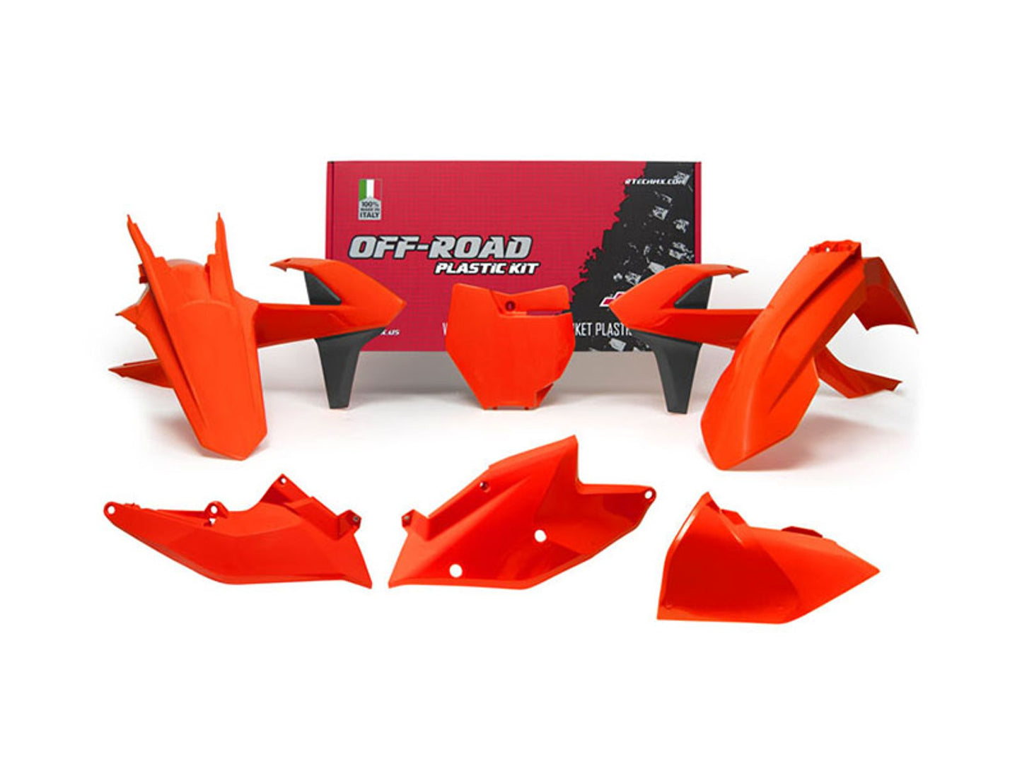 Kit Plastiche Racetech KTM 125/150/250/300/350/450 SENZA PARASTELI 2016-2018 Kit ARANCIONE NEON-NERO