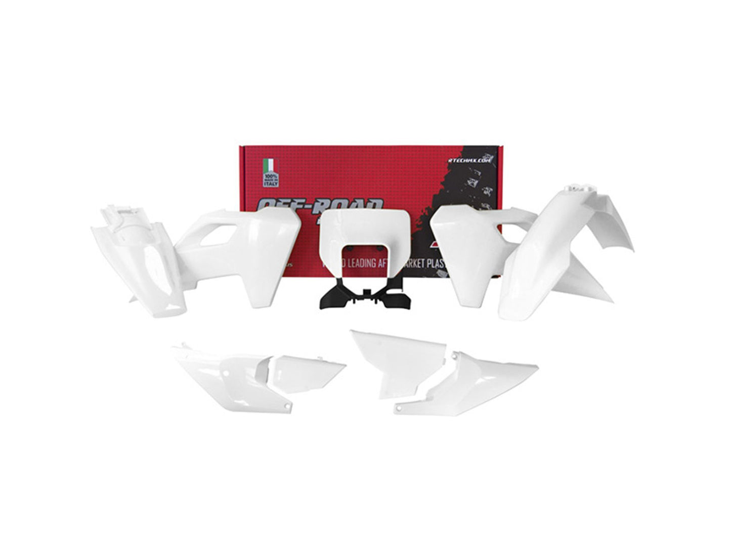 Kit Plastiche Racetech HUSQVARNA 150/250/300/350/450/501 2024-2025 Kit Completo Enduro Motocross BIANCO