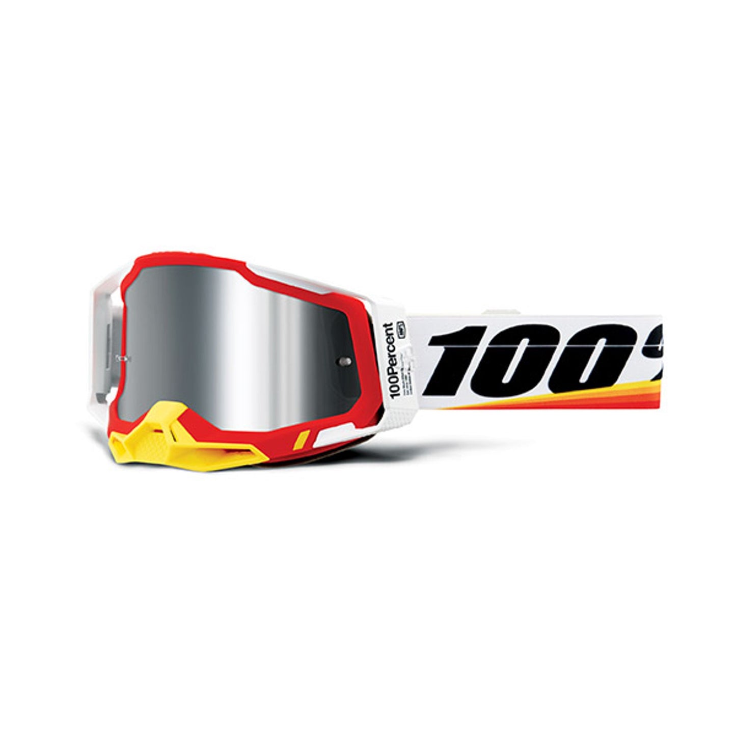 MASCHERA 100% RACECRAFT 2 ARSHAM RED - LENTE A SPECCHIO ARGENTO