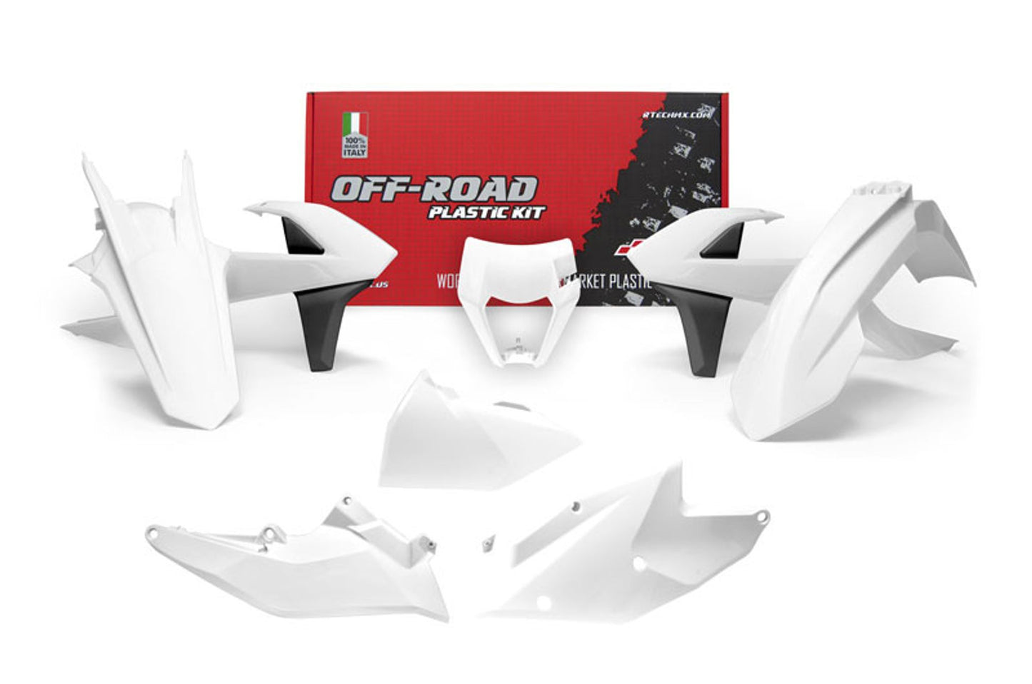 Kit Plastiche Racetech KTM 250/300/350/450/500 SENZA PARASTELI 2017-2019 Kit BIANCO-NERO