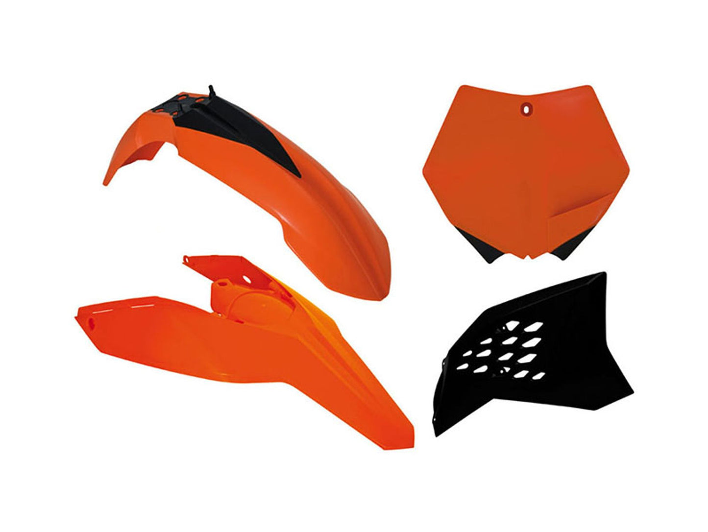 Kit Plastiche Racetech KTM 125/250/450/505 SENZA PARASTELI 2007-2010 Kit ARANCIONE KTM-NERO