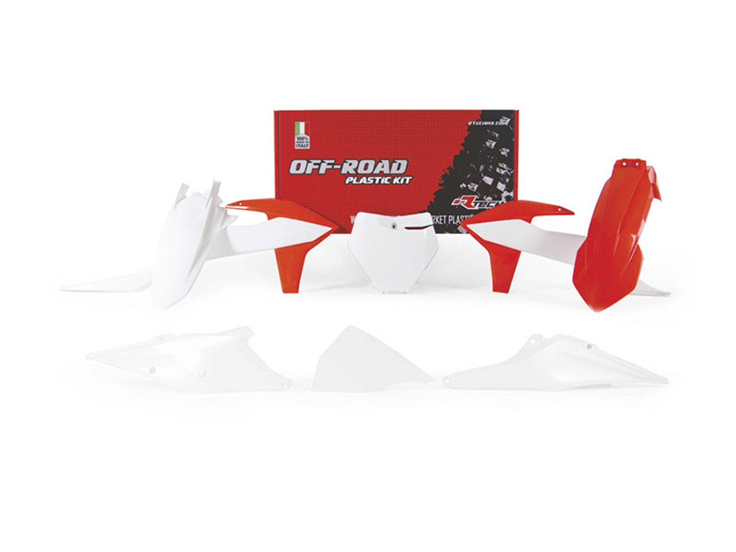Kit Plastiche Racetech KTM 125/150/250/300/350/450 SENZA PARASTELI 2019-2022 Kit BIANCO-ARANCIONE KTM