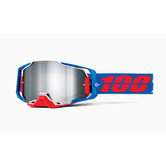 MASCHERA 100% ARMEGA IRONCLAD - LENTE A SPECCHIO ARGENTO