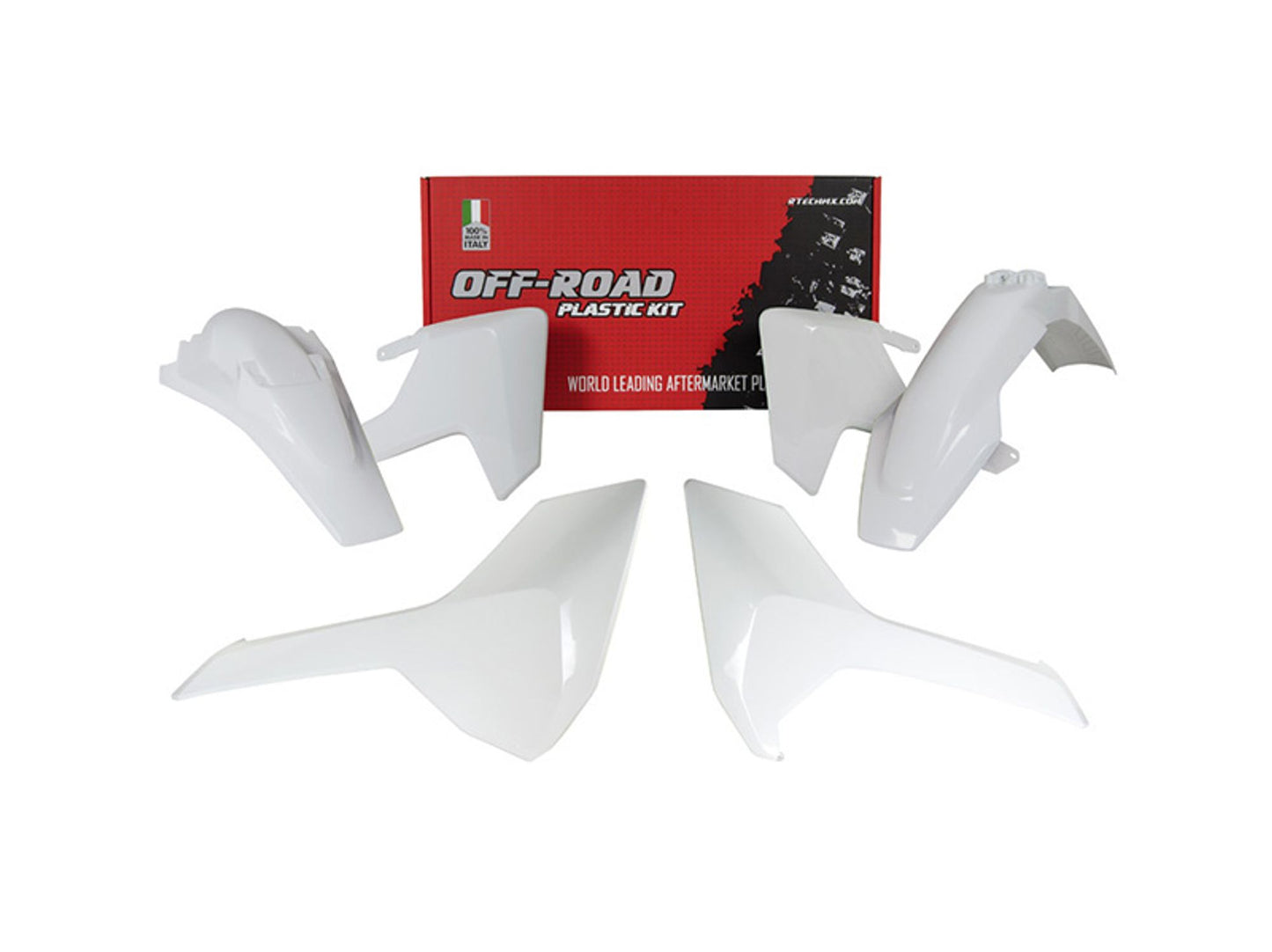 Kit Plastiche Racetech HUSQVARNA 250/300/350/450/501 SENZA TABELLA ANTERIORE 2017-2019 Kit BIANCO