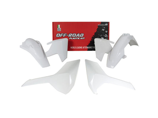 Kit Plastiche Racetech HUSQVARNA 250/300/350/450/501 SENZA TABELLA ANTERIORE 2017-2019 Kit BIANCO