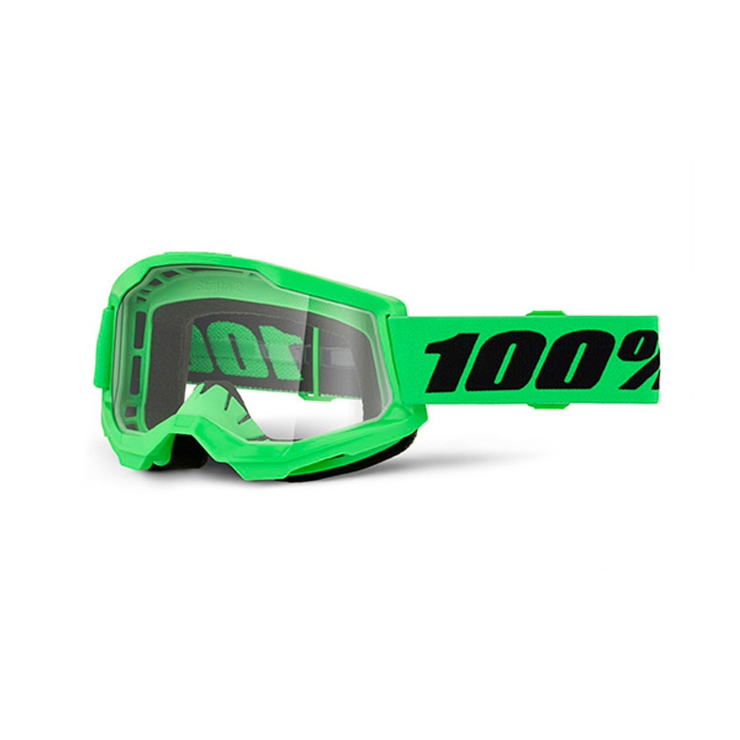 MASCHERA 100% STRATA 2 NEON GREEN - LENTE TRASPARENTE