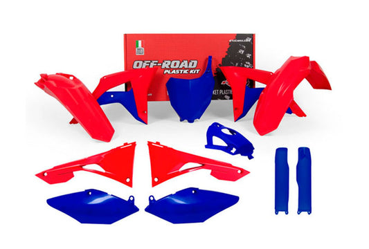 Kit Plastiche Racetech HONDA CRF 250/450 CON PARASTELI 2017-2021 Kit ROSSO CRF-BLU