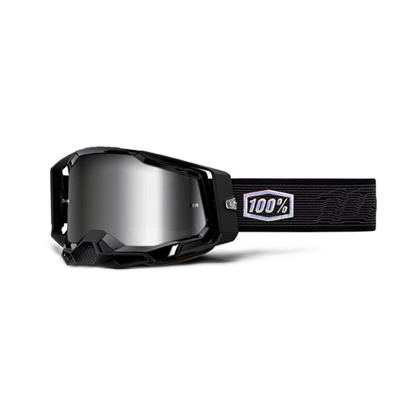 MASCHERA 100% RACECRAFT 2 TOPO - LENTE A SPECCHIO ARGENTO