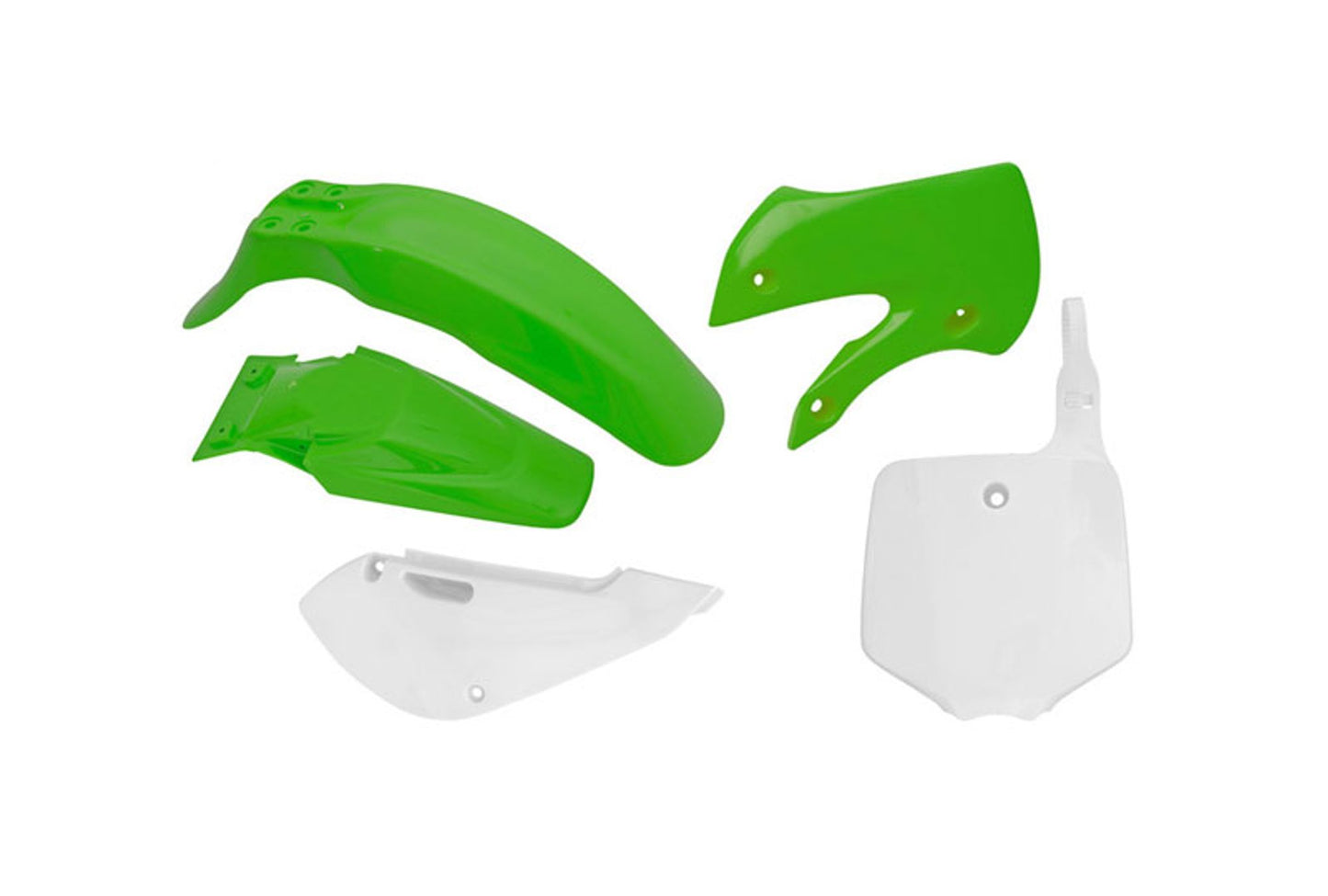 Kit Plastiche Racetech KAWASAKI KX 110 KLX 2002-2009 Kit VERDE-BIANCO
