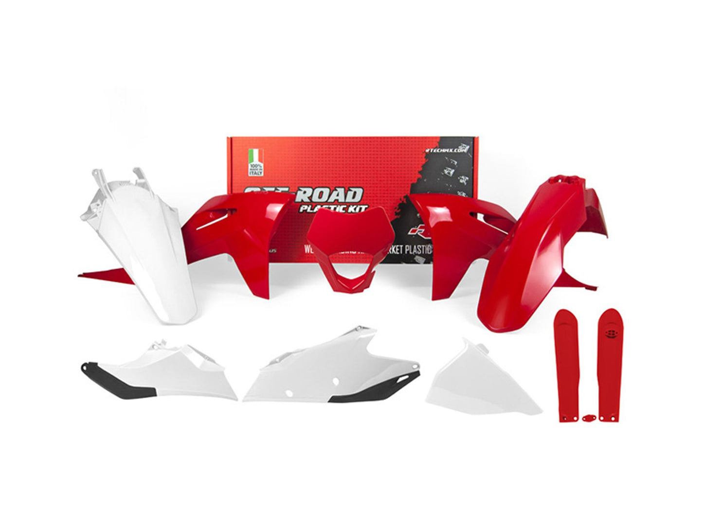 Kit Plastiche Racetech CON PARASTELI GASGAS EC 250/300/350 2021-2023 Kit ROSSO GG - BIANCO