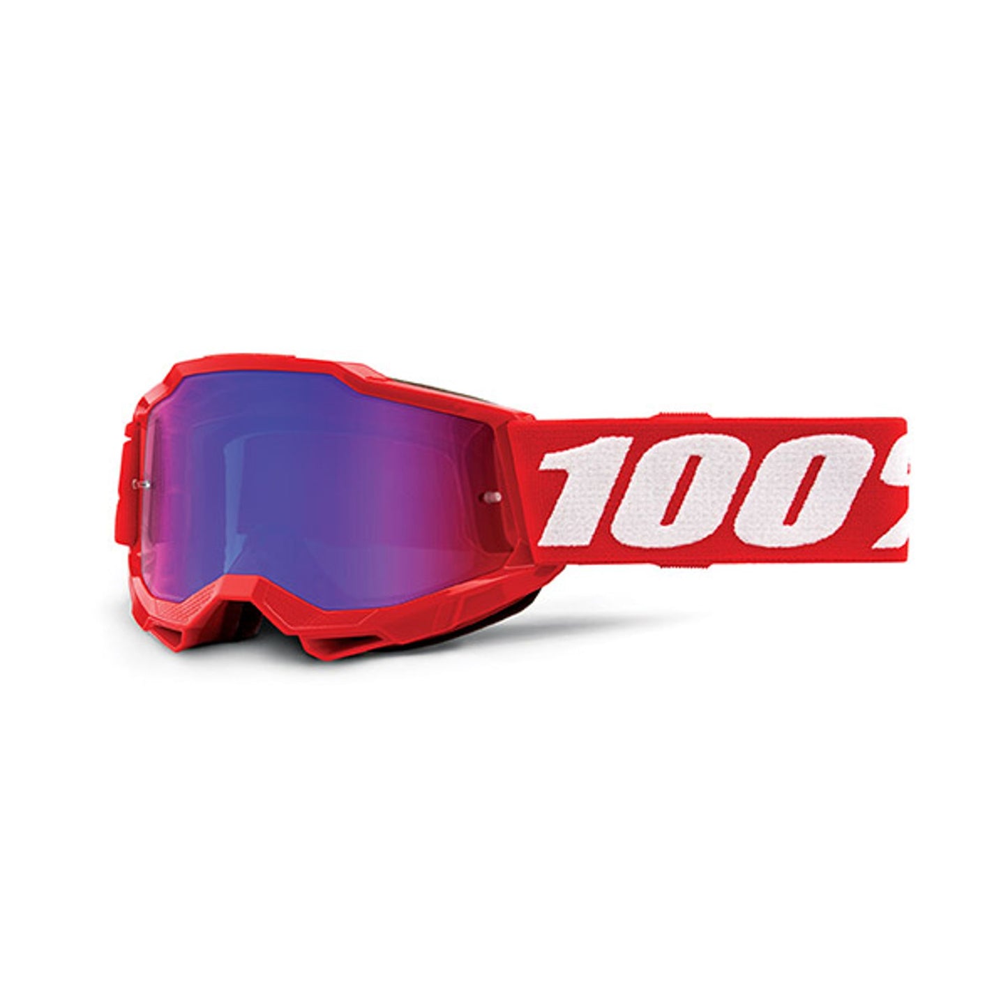 MASCHERA 100% ACCURI 2 NEON RED - LENTE A SPECCHIO BLU/ROSSA