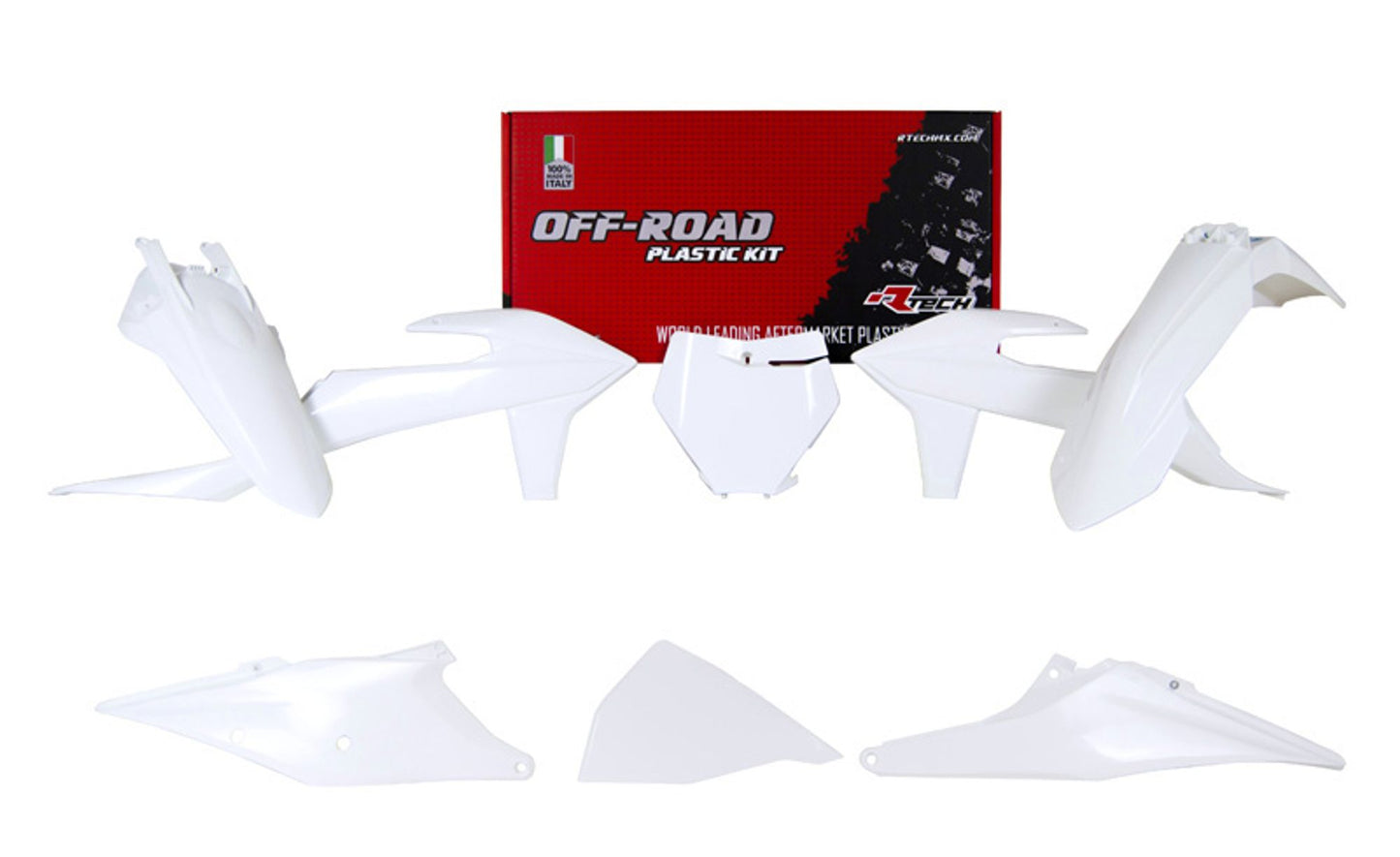 Kit Plastiche Racetech KTM 125/150/250/300/350/450 SENZA PARASTELI 2019-2022 Kit Completo Enduro BIANCO
