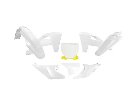 Kit Plastiche Racetech HUSQVARNA 125/150/250/300/350/450 2025-2026 Kit BIANCO-GIALLO HUSQVARNA