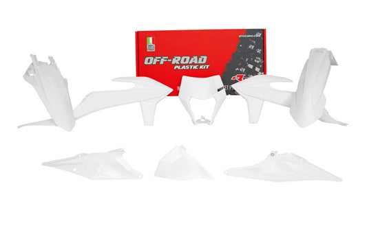 Kit Plastiche Racetech KTM 150/250/300/350/450/500 SENZA PARASTELI 2019-2023 Kit Completo Enduro BIANCO