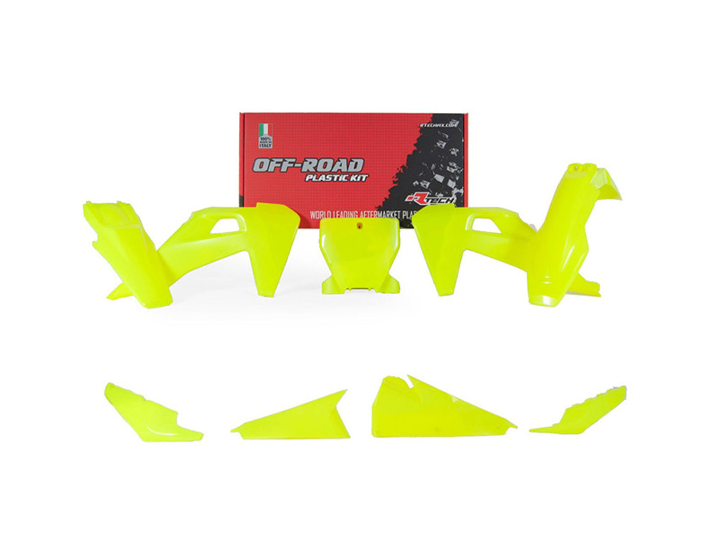 Kit Plastiche Racetech HUSQVARNA 125/250/300/350/450 SENZA PARASTELI 2019-2022 Kit GIALLO NEON