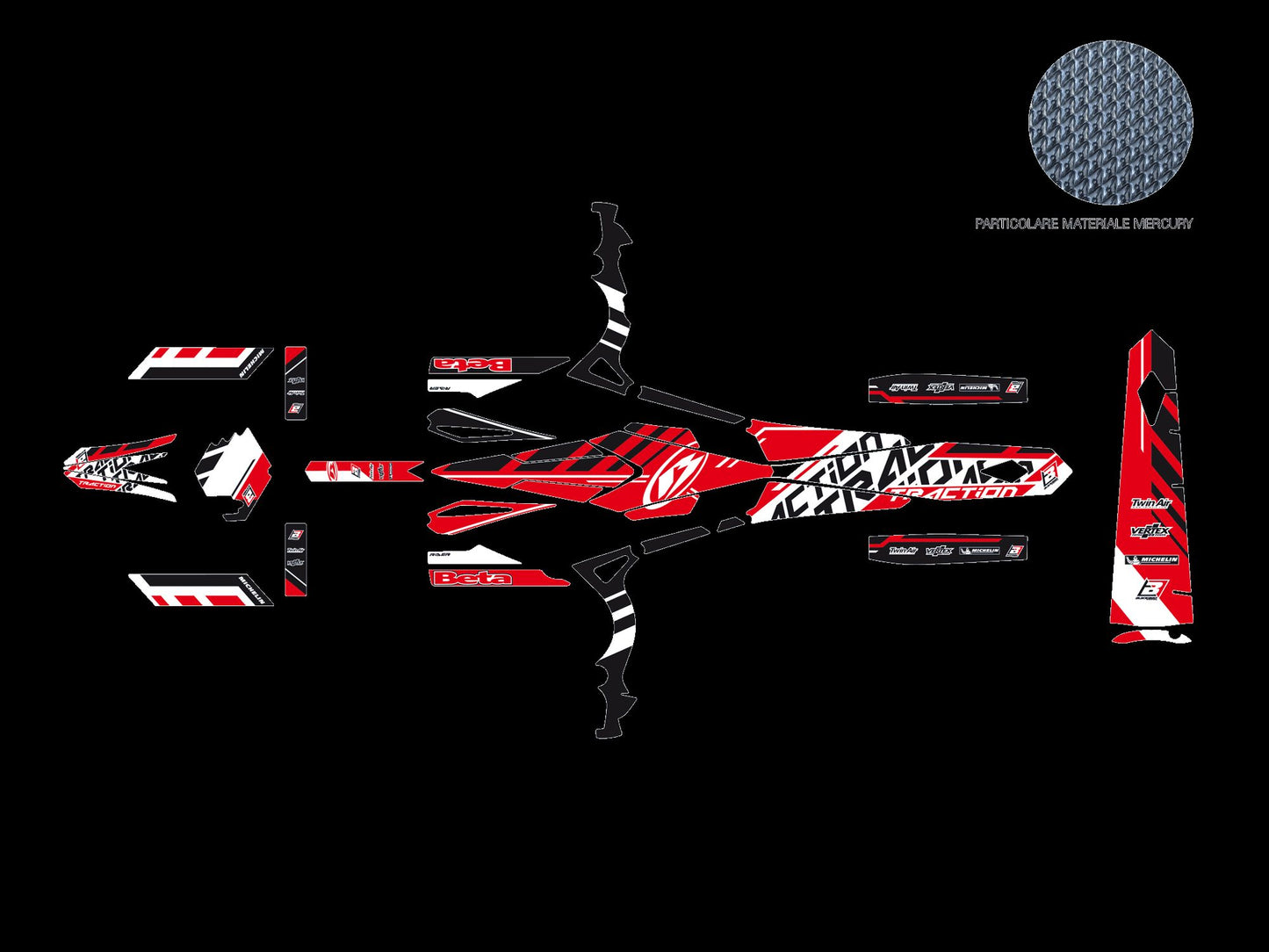 Kit Adesivi Traction Blackbird Beta EVO 4T 2009-2012