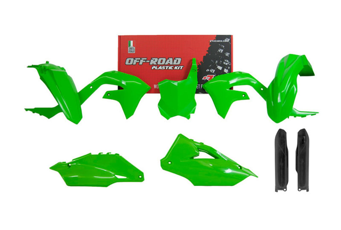 Kit Plastiche Racetech KAWASAKI KX 250/450 CON PARASTELI 2020-2024 Kit VERDE KAWASAKI