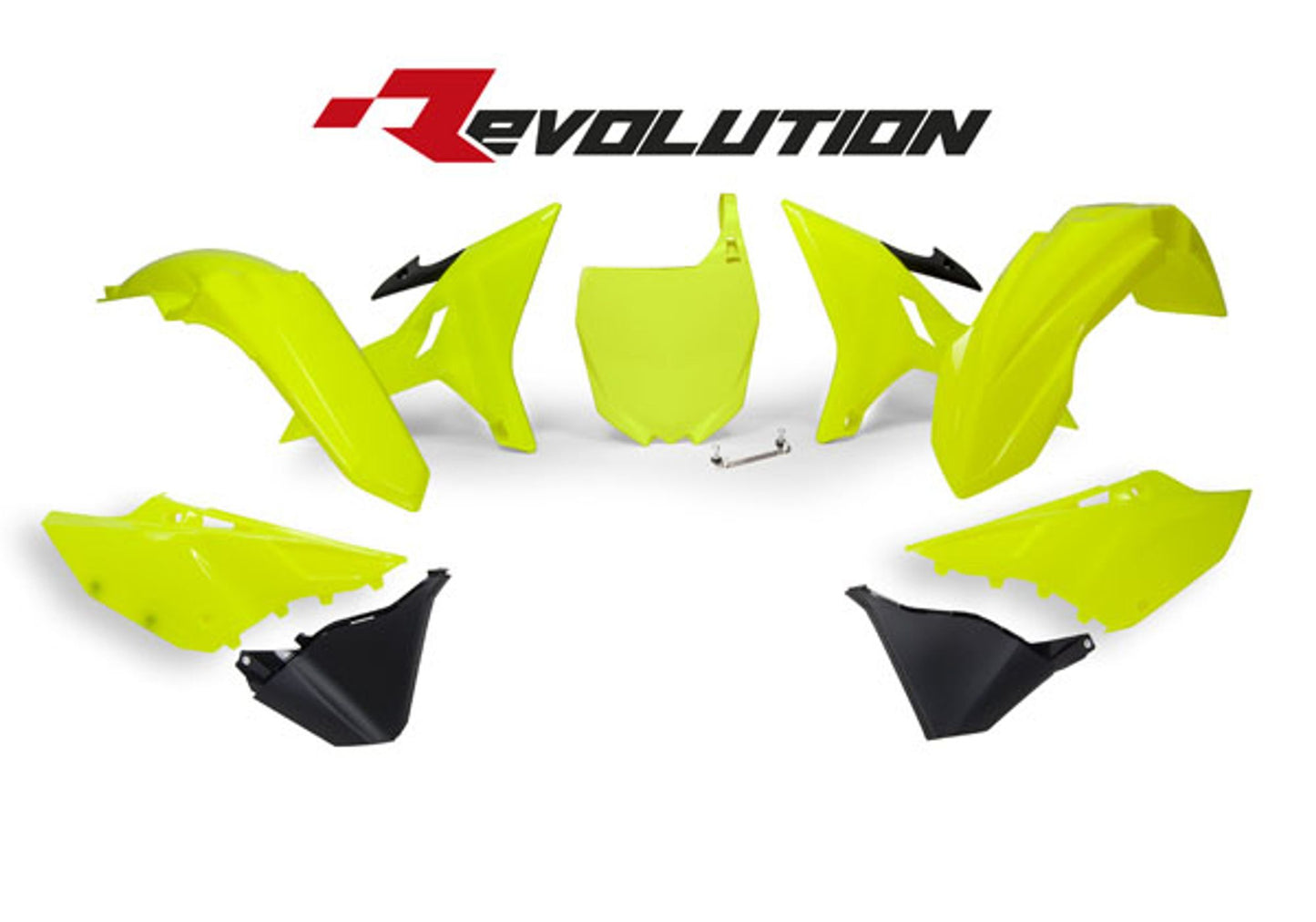 Kit Plastiche Racetech REVOLUTION YAMAHA YZ 125/250 2002-2022 Kit GIALLO NEON - NERO